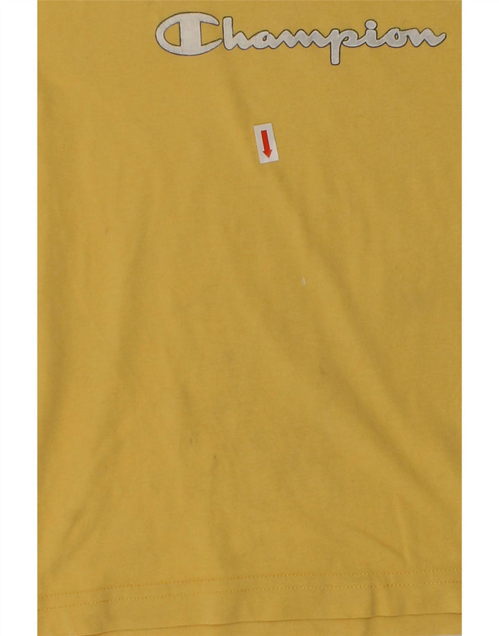 CHAMPION Boys Graphic T-Shirt Top 5-6 Years Yellow | Vintage Champion | Thrift | Second-Hand Champion | Used Clothing | Messina Hembry 