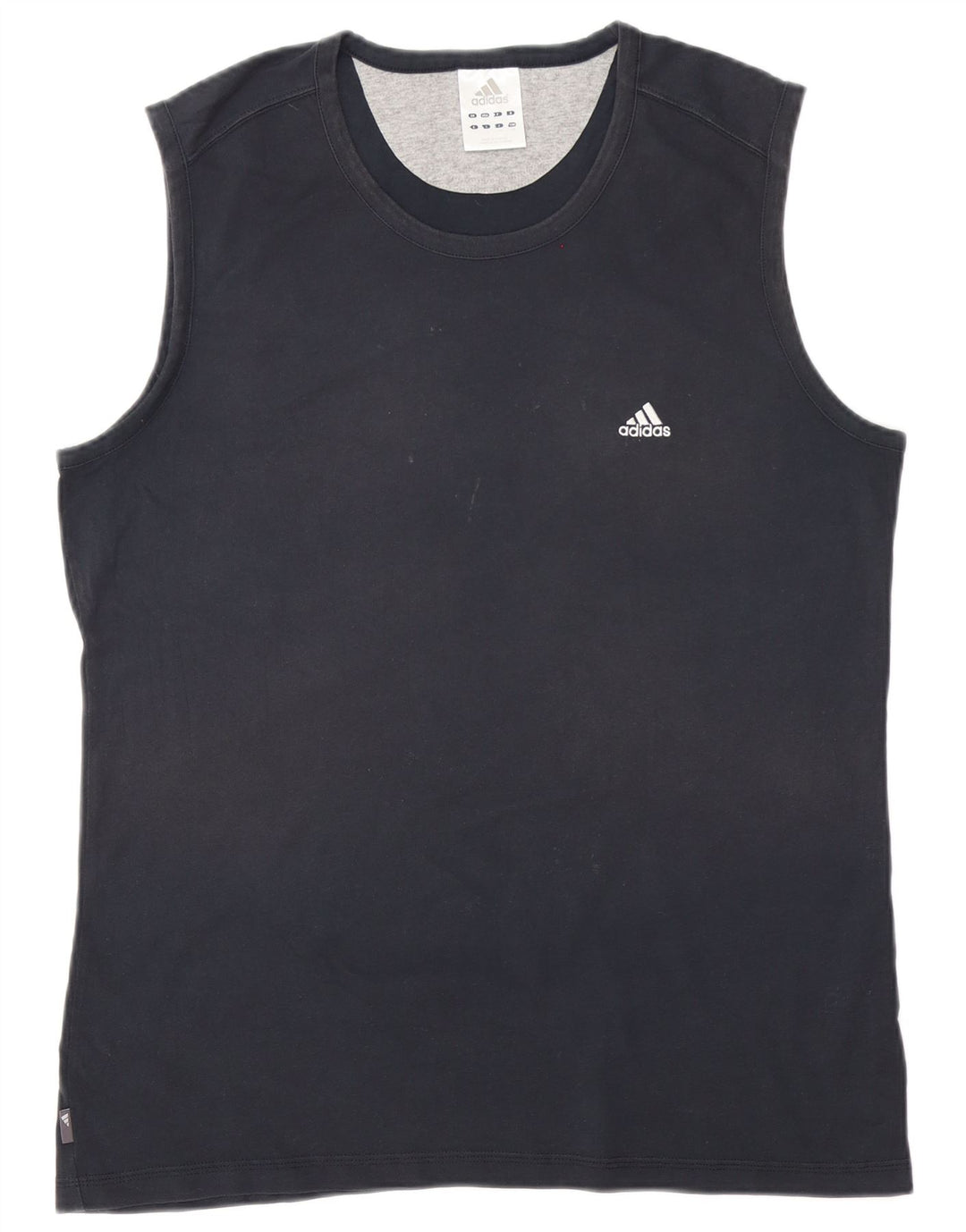 Canotta Adidas da uomo grande in cotone blu navy