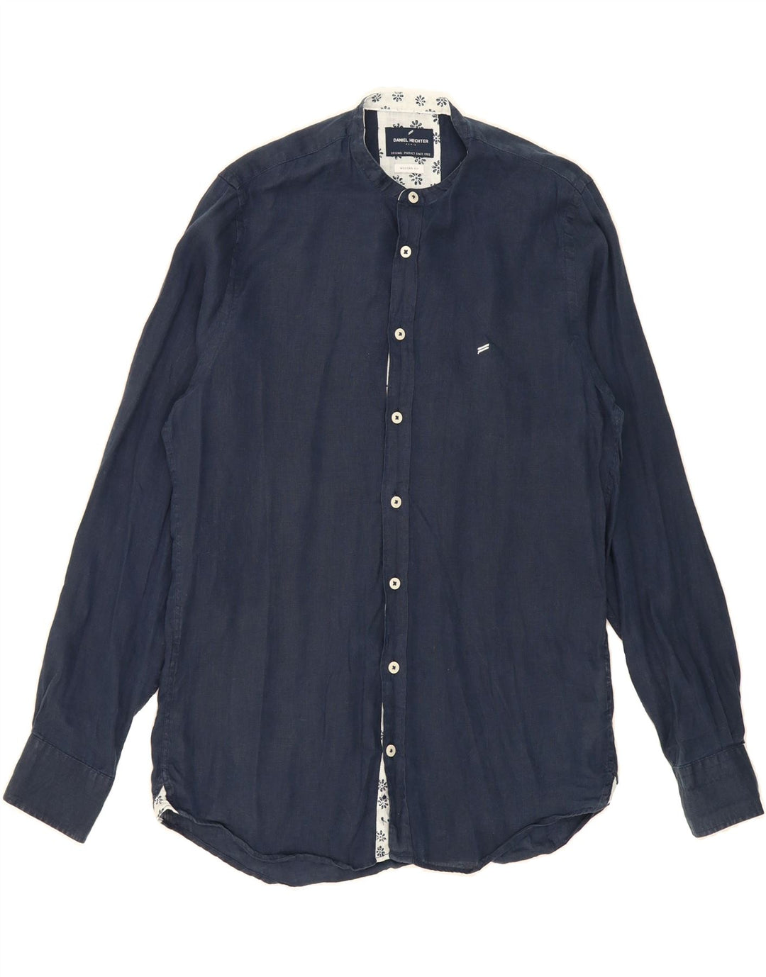 DANIEL HECHTER Mens Shirt Small Navy Blue Linen Vintage Daniel Hechter and Second-Hand Daniel Hechter from Messina Hembry 