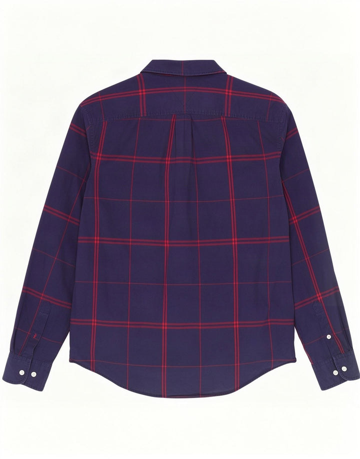 Camicia da uomo Tommy Hilfiger grande cotone a quadri blu navy
