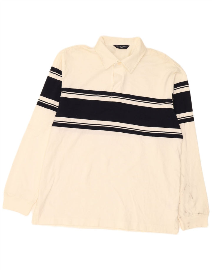 Polo Marks & Spencer da uomo blu Harbour a righe bianche medie