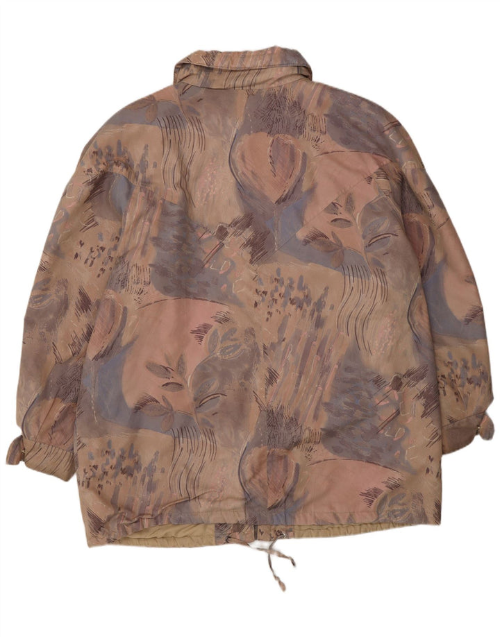 Giacca a vento vintage da donna UK 16 grande floreale multicolore