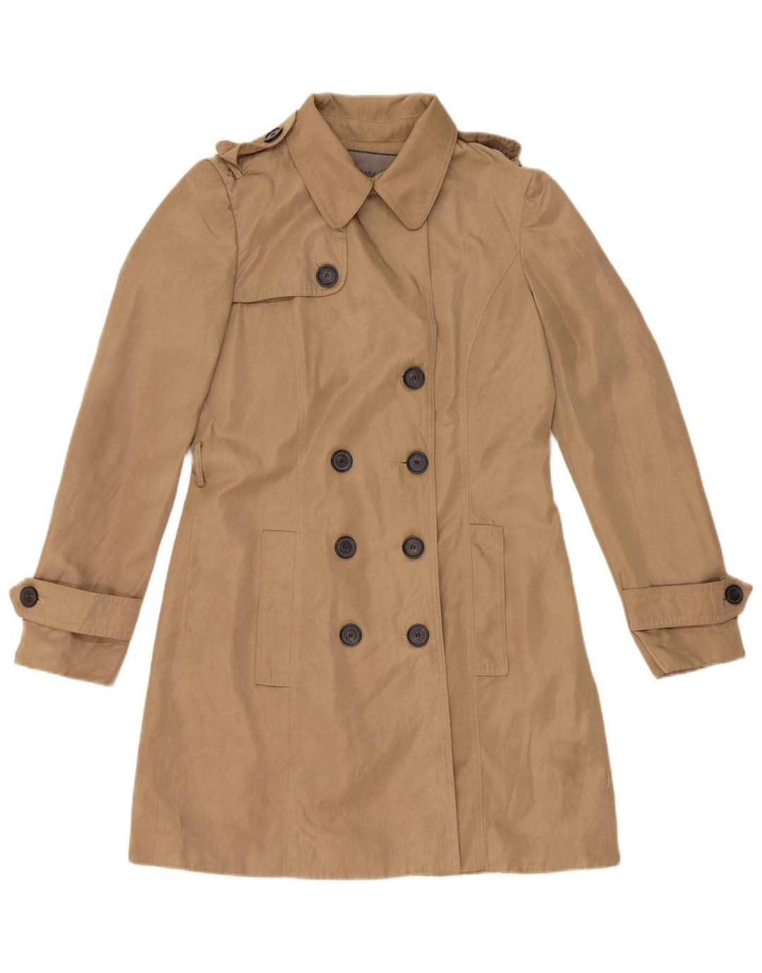 Trench da donna Zara UK 14 Poliestere beige medio