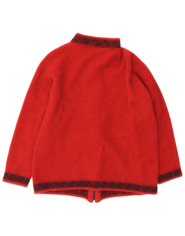 Maglione cardigan da donna Lothlorian UK 18 XL Rosso geometrico