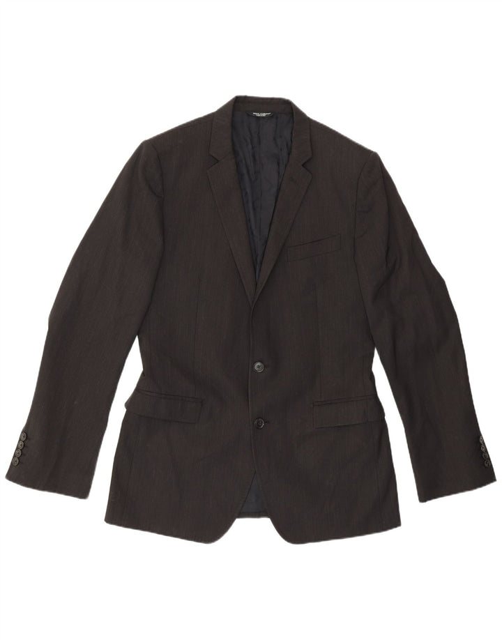DOLCE & GABBANA Giacca Blazer da Uomo a 2 Bottoni IT 50 Gessato Grande Grigio