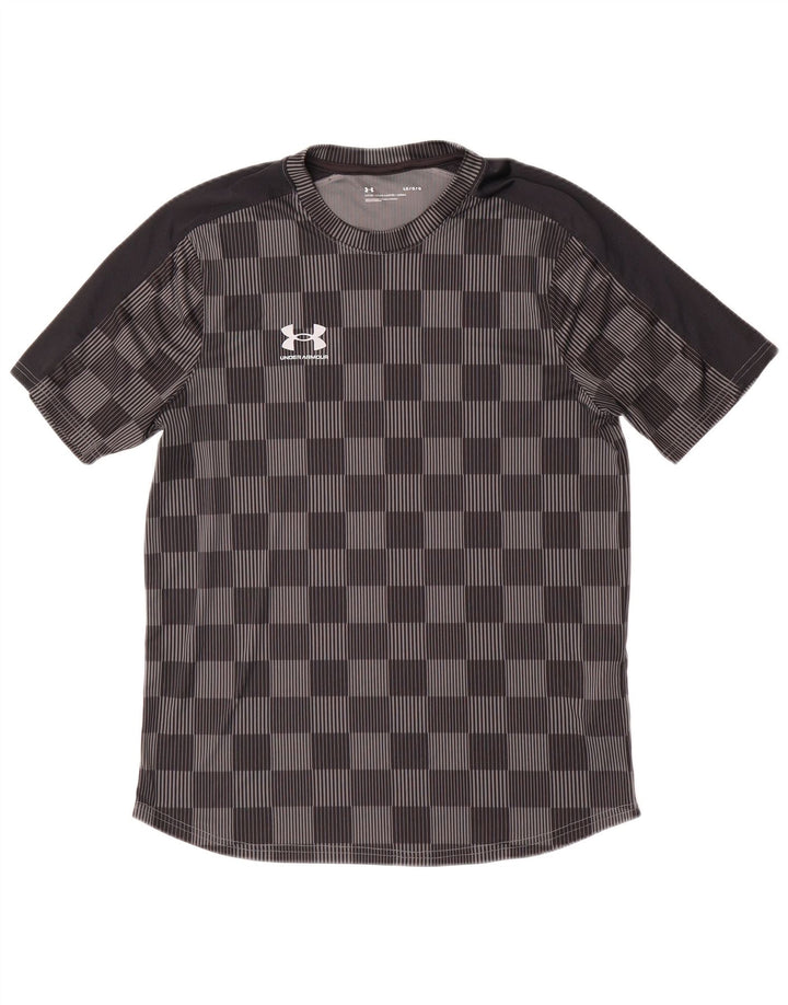 T-shirt da uomo Under Armour Top grande in poliestere a quadretti grigio