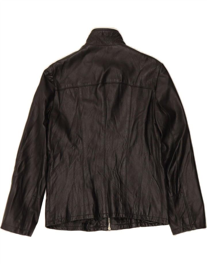 VINTAGE Womens Leather Jacket IT 46 Large Black Leather Vintage Vintage and Second-Hand Vintage from Messina Hembry 