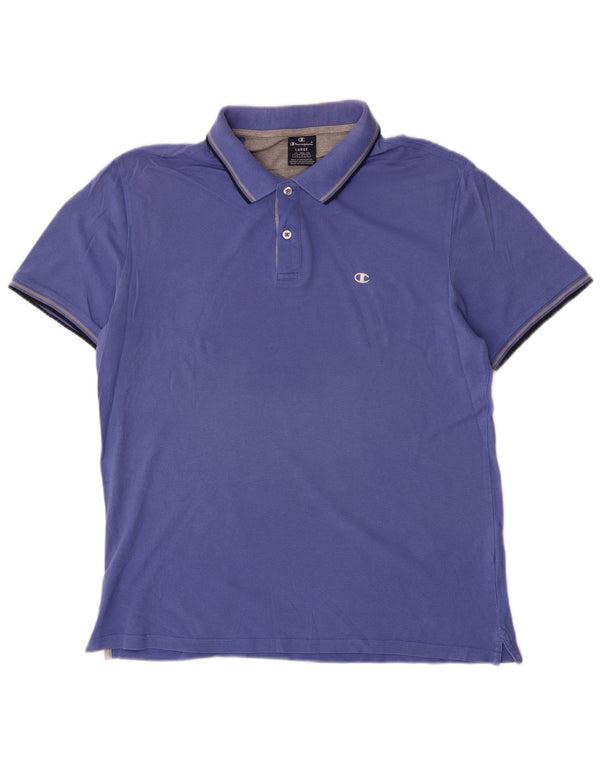Polo da uomo Champion Large in cotone blu