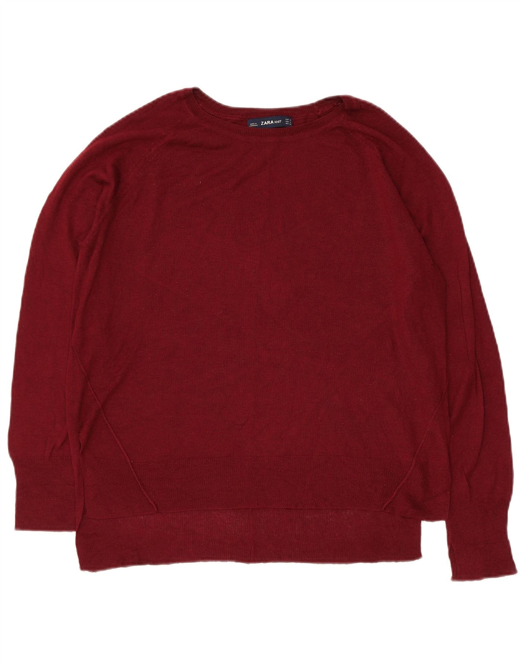 Maglione maglione con scollo a barca da donna Zara UK 14 marrone medio