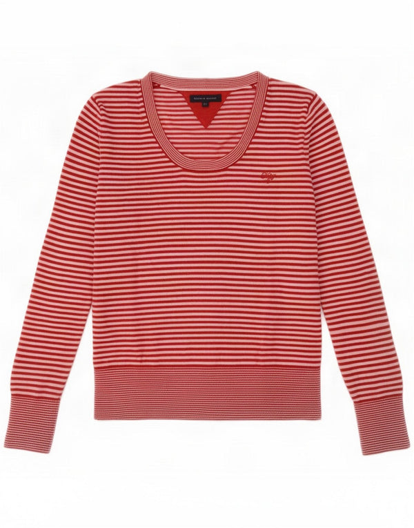 Tommy Hilfiger Maglione con scollo a barchetta per ragazze 13-14 anni Gessato rosso