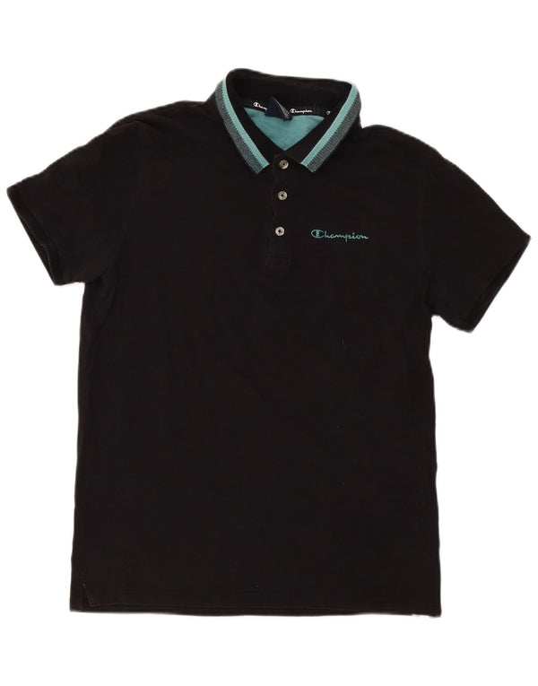 Polo da uomo Champion a righe medie nere