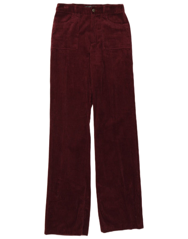 Pantaloni dritti in velluto a coste da donna Zara piccoli W26 L34 cotone bordeaux