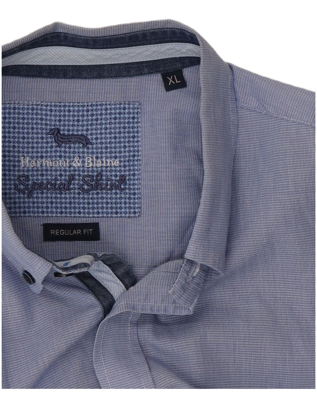 Camicia da uomo Harmont & Blaine vestibilità regolare XL blu pied de poule