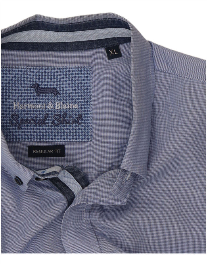Camicia da uomo Harmont & Blaine vestibilità regolare XL blu pied de poule