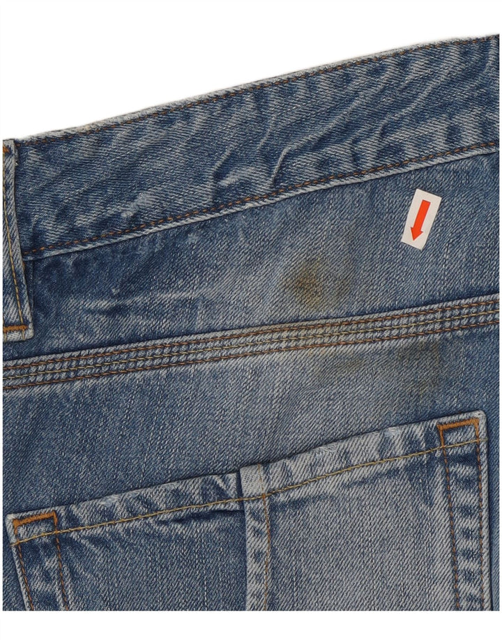 Jeans dritti invecchiati da uomo Guess W31 L34 cotone blu