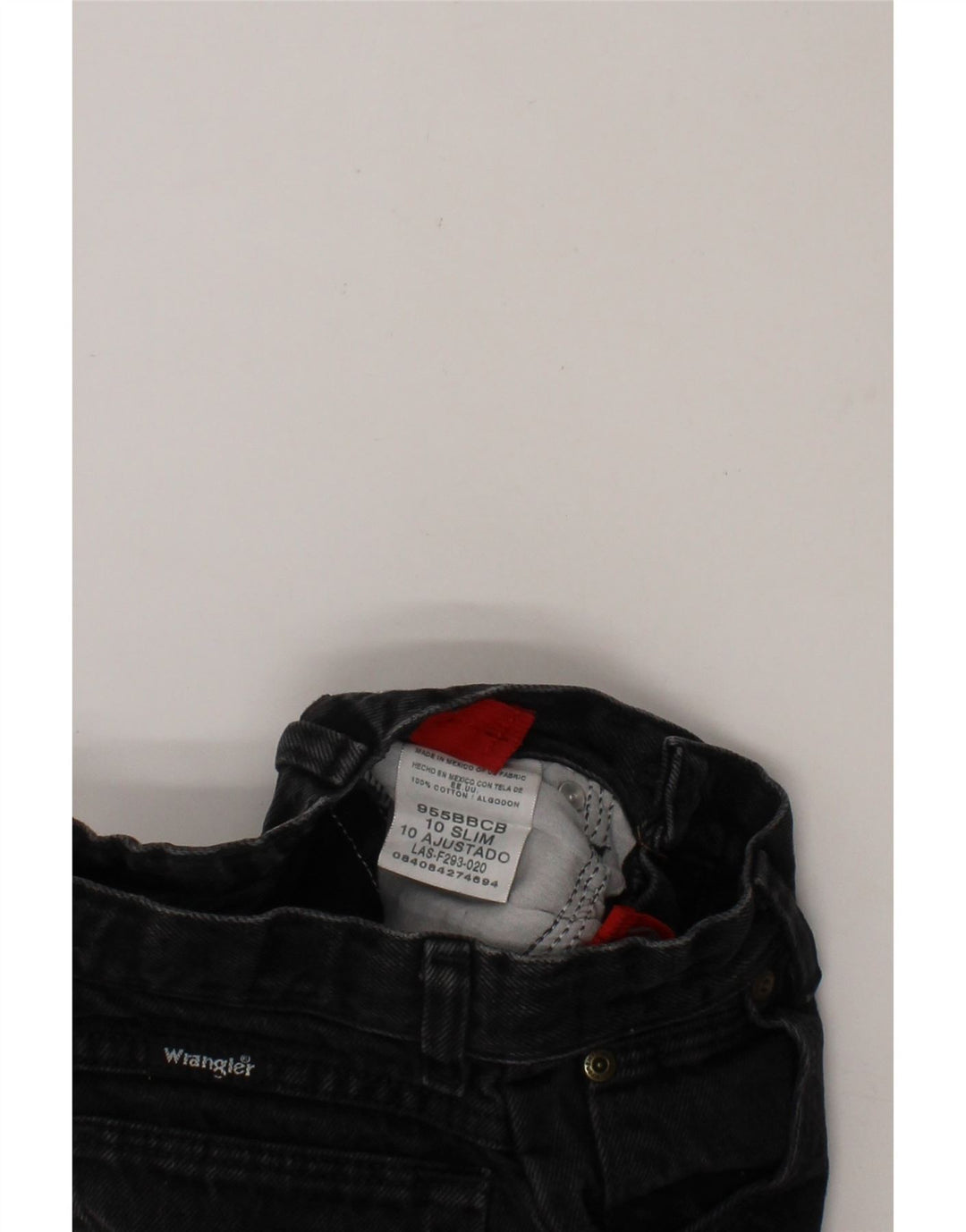 WRANGLER Boys Slim Jeans 9-10 Years W24 L25 Black Cotton Vintage Wrangler and Second-Hand Wrangler from Messina Hembry 