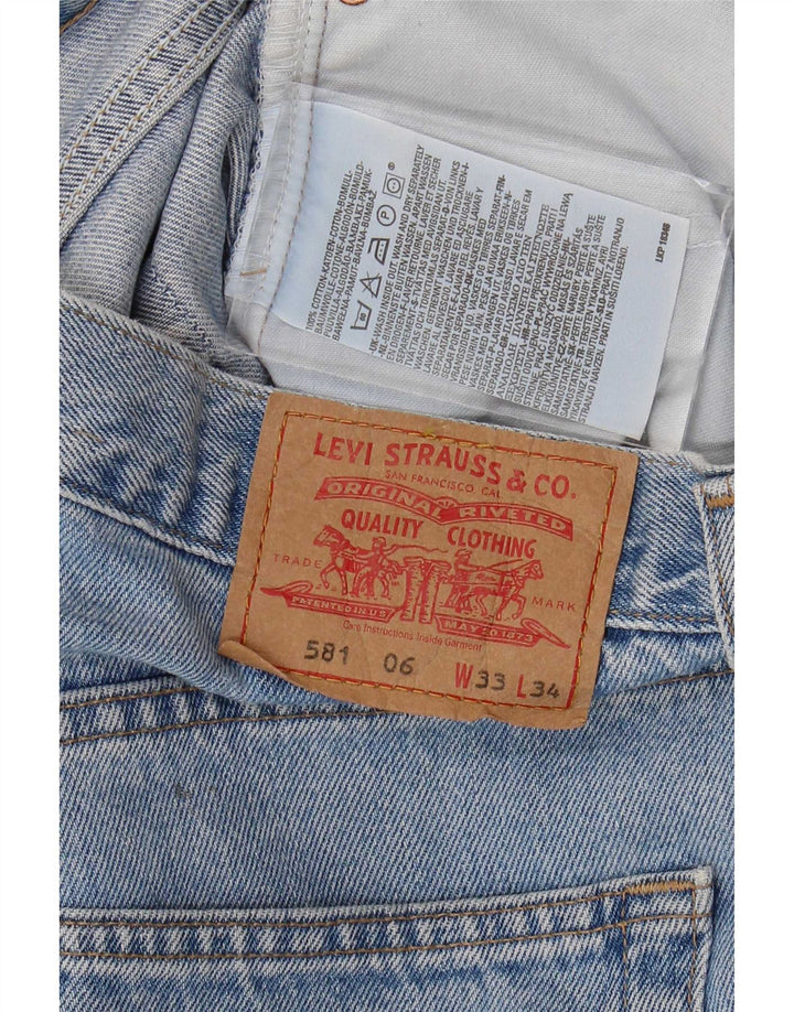 Levi's Uomo 581 Jeans dritti W33 L34 Cotone blu