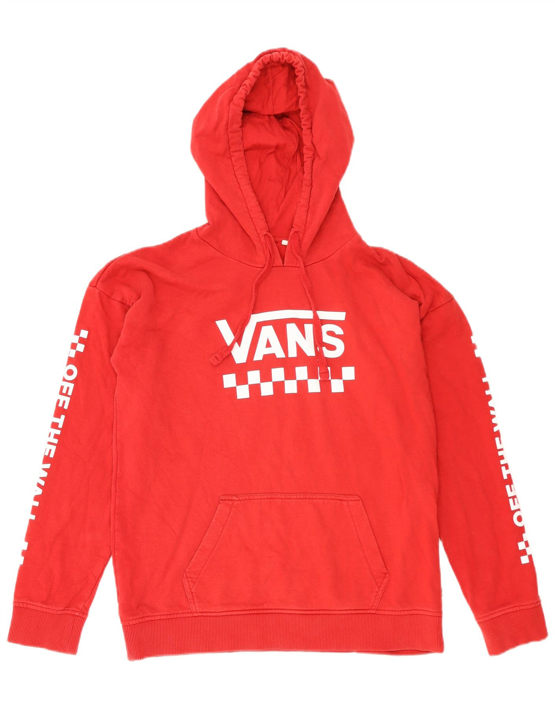 Felpa con cappuccio grafica da uomo VANS, cotone rosso medio