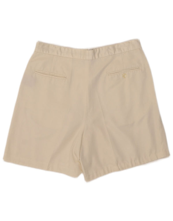 Pantaloncini chino con pegged da donna Ralph Lauren US 12 Large W31 poliestere bianco sporco