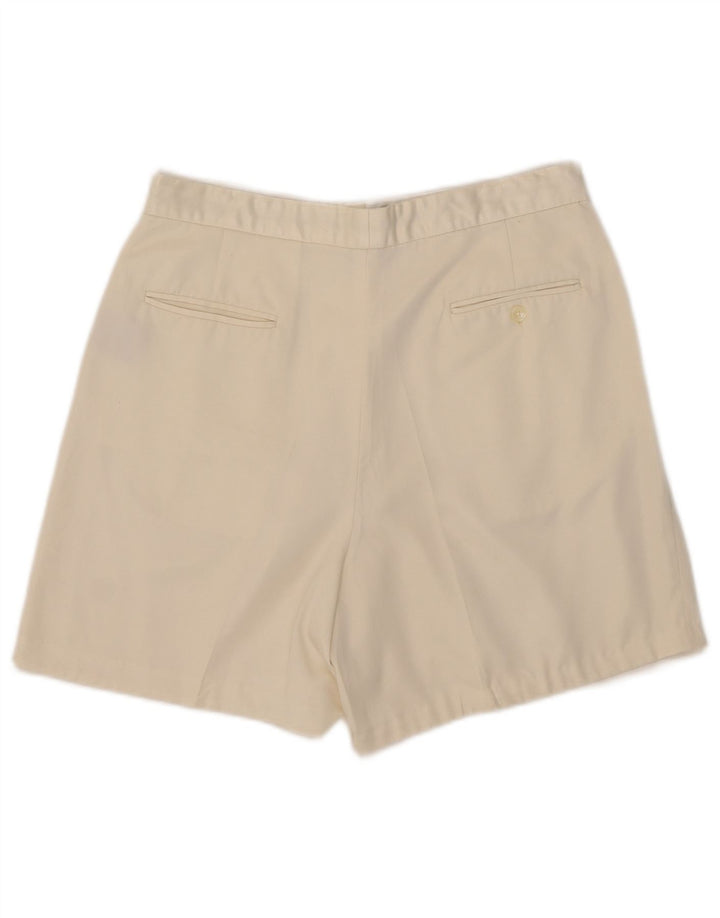 Pantaloncini chino con pegged da donna Ralph Lauren US 12 Large W31 poliestere bianco sporco