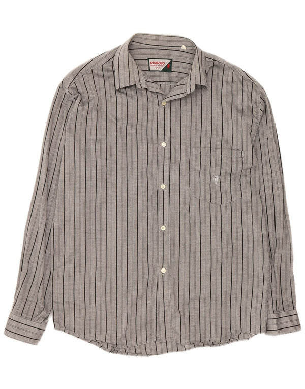Rodrigo Camicia da uomo Taglia 41 16 Large Grigio Gessato Trevira