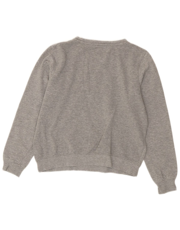 Felpa oversize con grafica Kappa da donna, maglione UK 10, piccolo cotone grigio