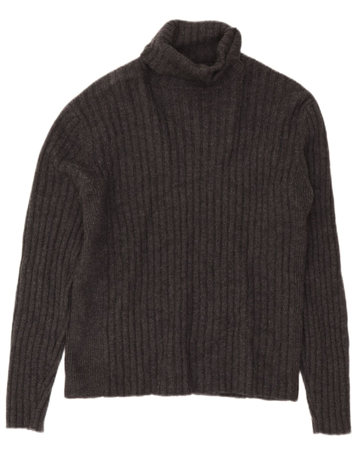 Maglione da uomo a collo alto Banana Republic, grande, in lana grigia