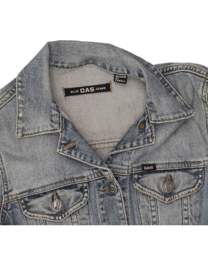 GAS Womens Crop Denim Jacket UK 6 XS Blue Cotton Vintage Gas and Second-Hand Gas from Messina Hembry 
