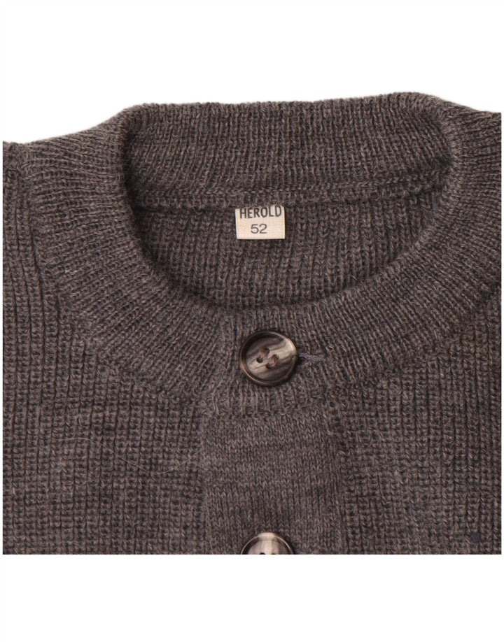 Maglione vintage da uomo girocollo IT 52 grande grigio