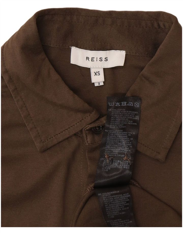Camicia da uomo Reiss XS in cotone marrone