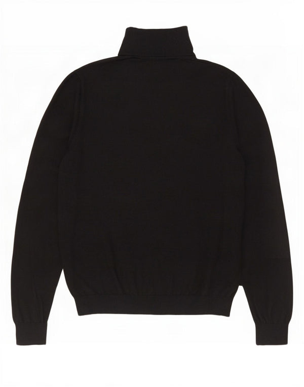 Maglione maglione da donna a collo alto Massimo Dutti UK 16 grande cotone nero