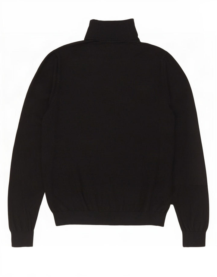 Maglione maglione da donna a collo alto Massimo Dutti UK 16 grande cotone nero