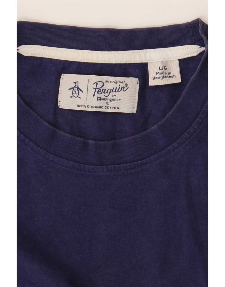 T-shirt da uomo Penguin Top grande in cotone blu navy