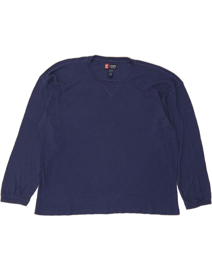 CHAPS Mens Top Long Sleeve XL Navy Blue Cotton Vintage Chaps and Second-Hand Chaps from Messina Hembry 