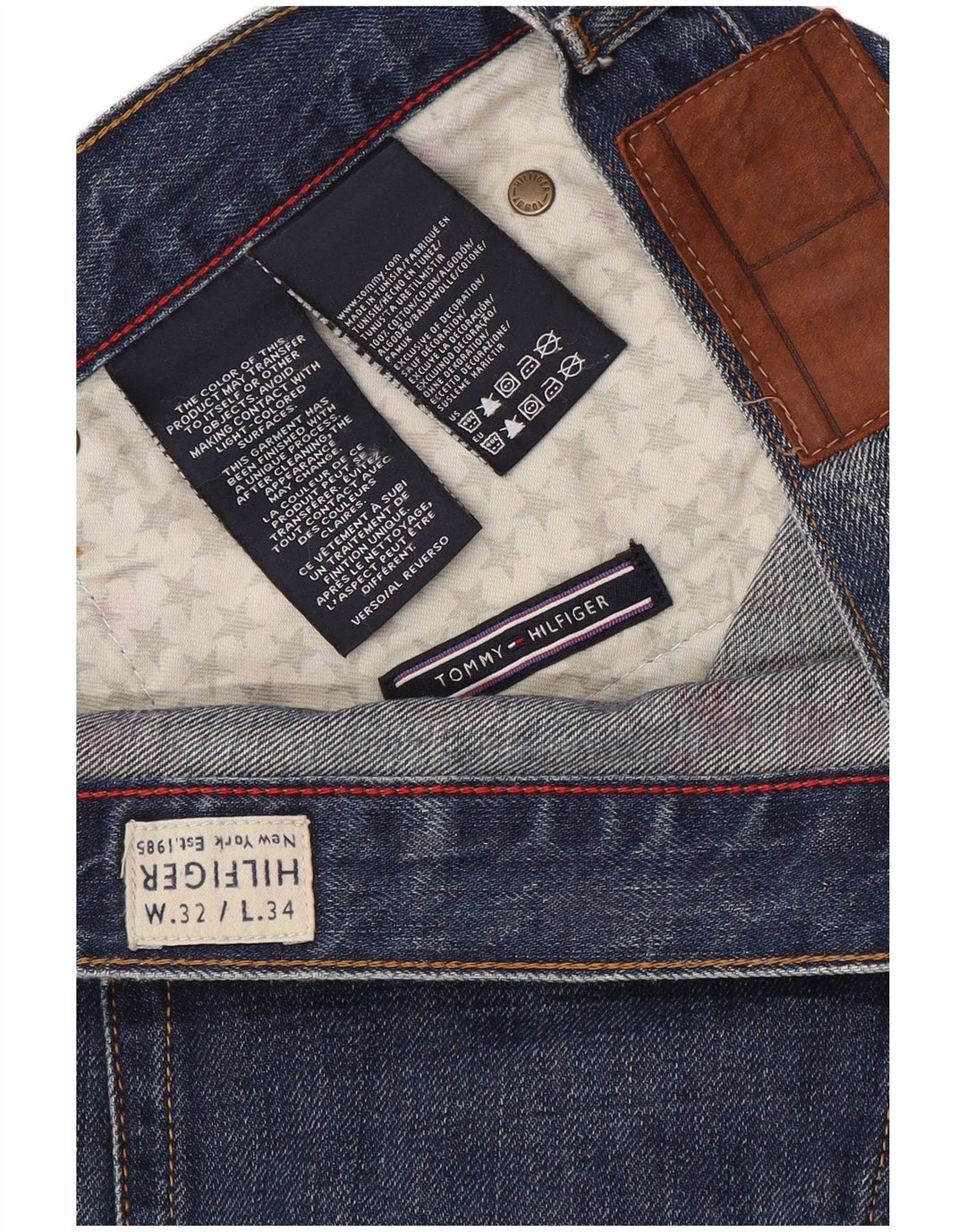Jeans dritti da uomo Tommy Hilfiger W32 L34 cotone blu