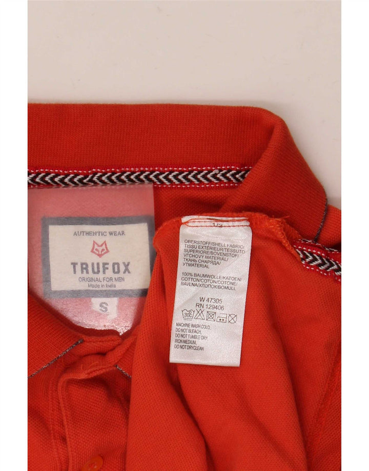 Polo vintage da uomo piccola in cotone arancione