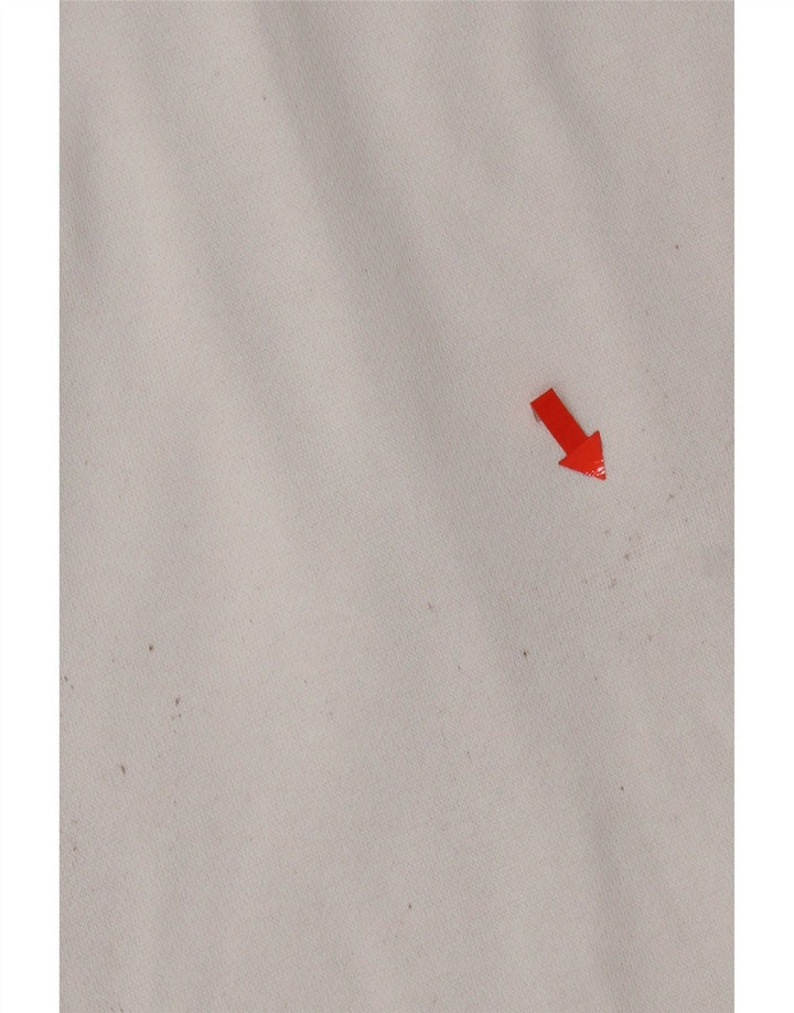 Maglione con cappuccio e zip grafica da uomo Adidas in cotone bianco medio