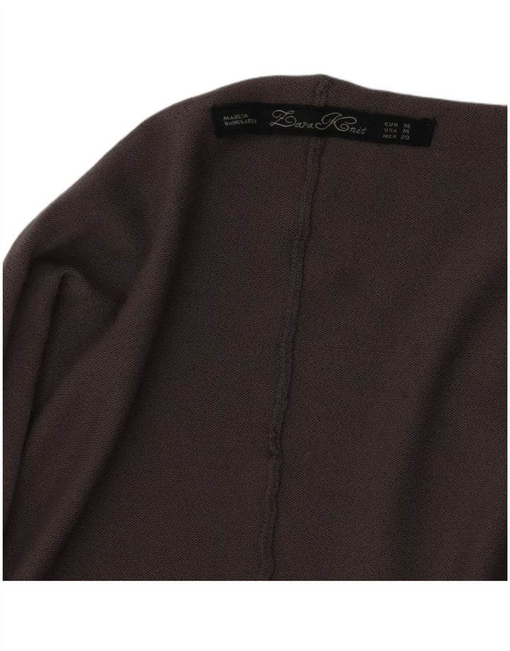 Maglione cardigan aperto da donna Zara UK 14 Grigio medio