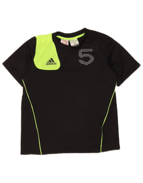T-shirt grafica da ragazzo Adidas Top 9-10 anni in poliestere color block nero