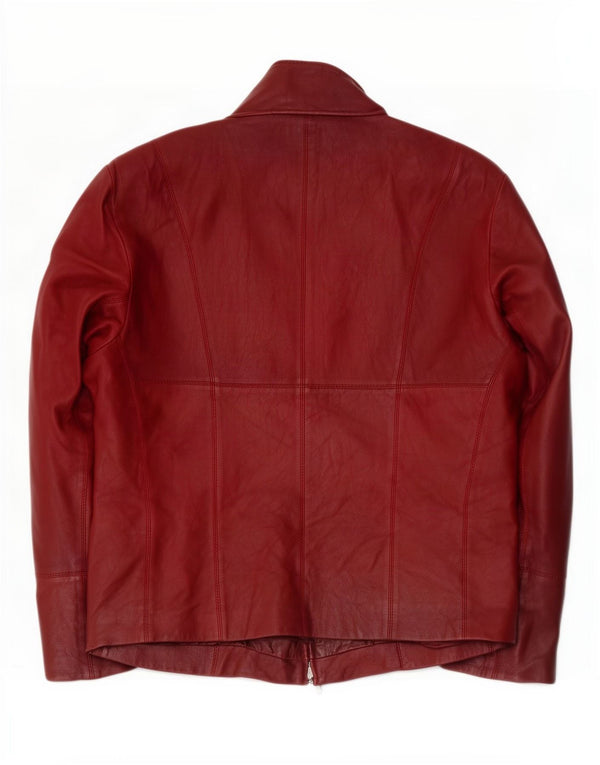 Giacca in pelle vintage da donna IT 44 Borgogna media