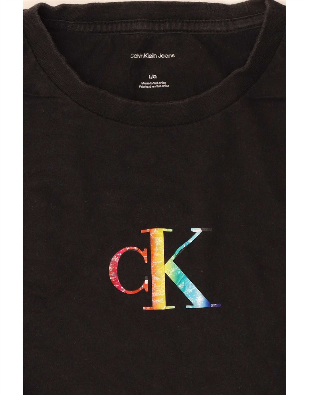 Calvin Klein Jeans T-shirt grafica da uomo grande nera