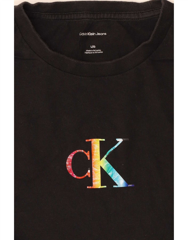 Calvin Klein Jeans T-shirt grafica da uomo grande nera