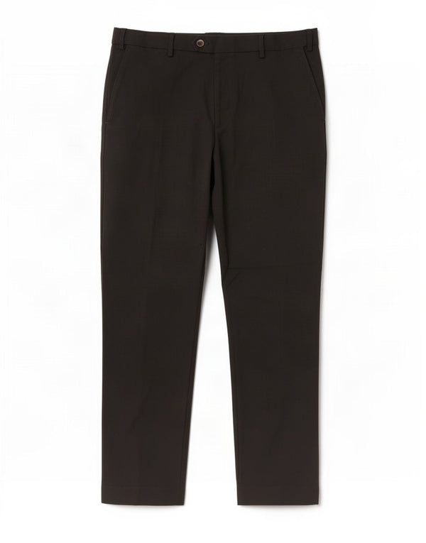 Pantaloni da abito regolari dritti da uomo Marks & Spencer W36 L31 poliestere nero