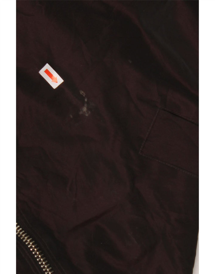 CALVIN KLEIN Giubbotto bomber oversize con cappuccio da donna UK 14 Bordeaux medio