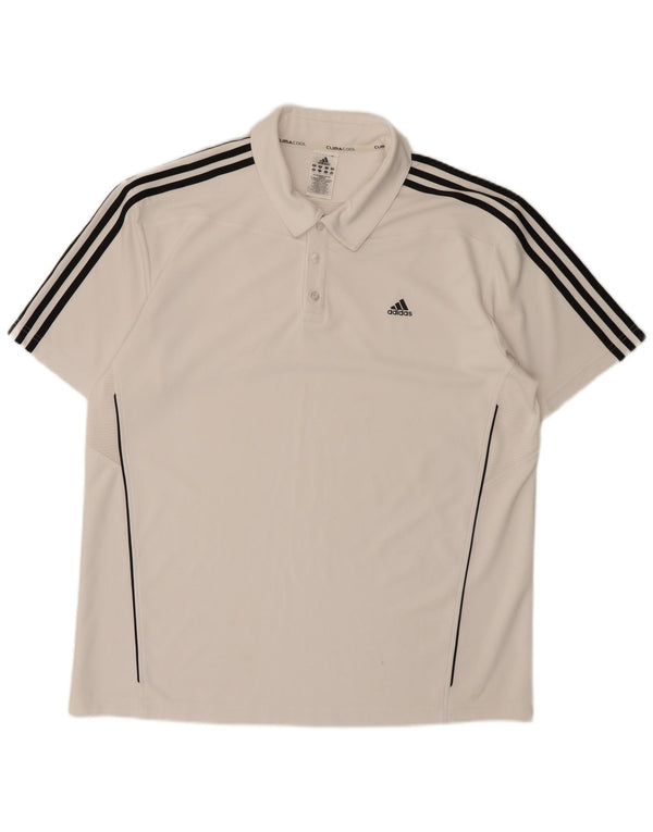 Polo Adidas Climacool da uomo XL in poliestere bianco
