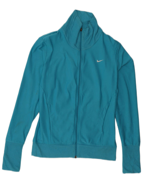 Giacca da tuta da donna NIKE Dri Fit Top Jacket UK 8/10 Small Blu Poliestere