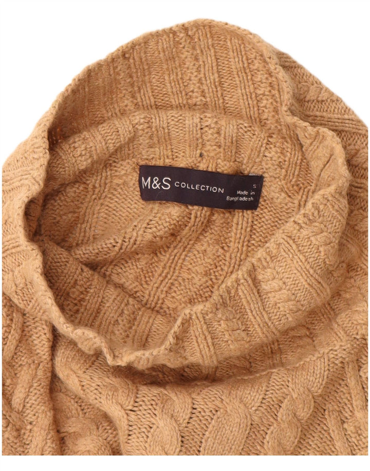 Maglione maglione a collo alto da donna Marks & Spencer UK 10 piccolo Beige