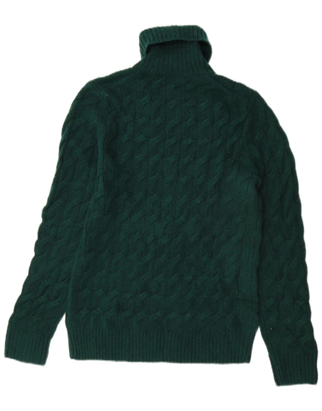 MARKS & SPENCER Maglione maglione a collo alto da donna UK 10 Piccolo acrilico verde