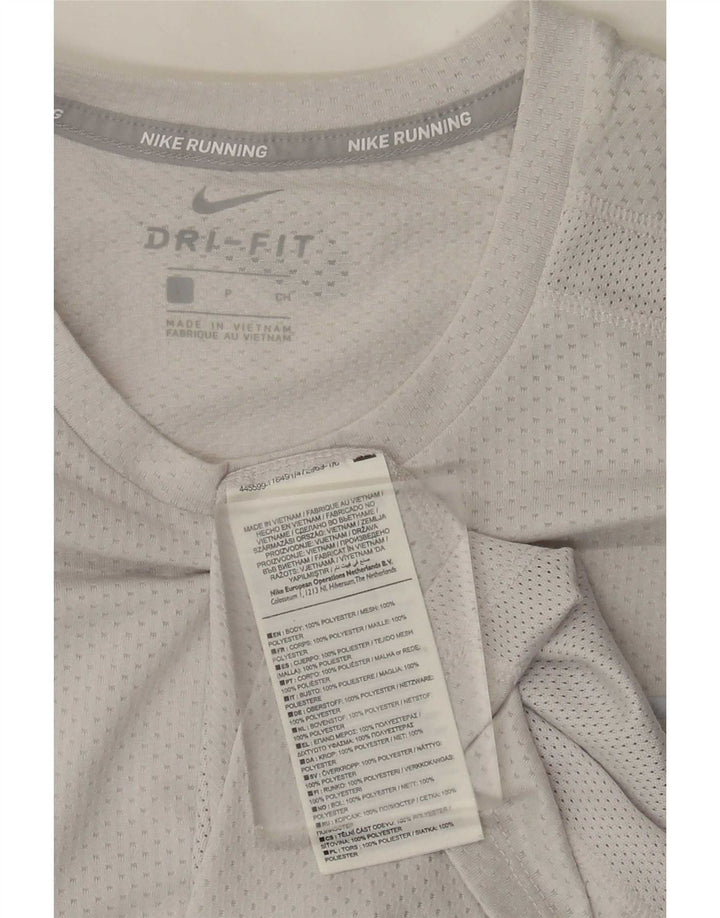 Nike T-Shirt Dri Fit da Uomo Top Piccolo Grigio Poliestere