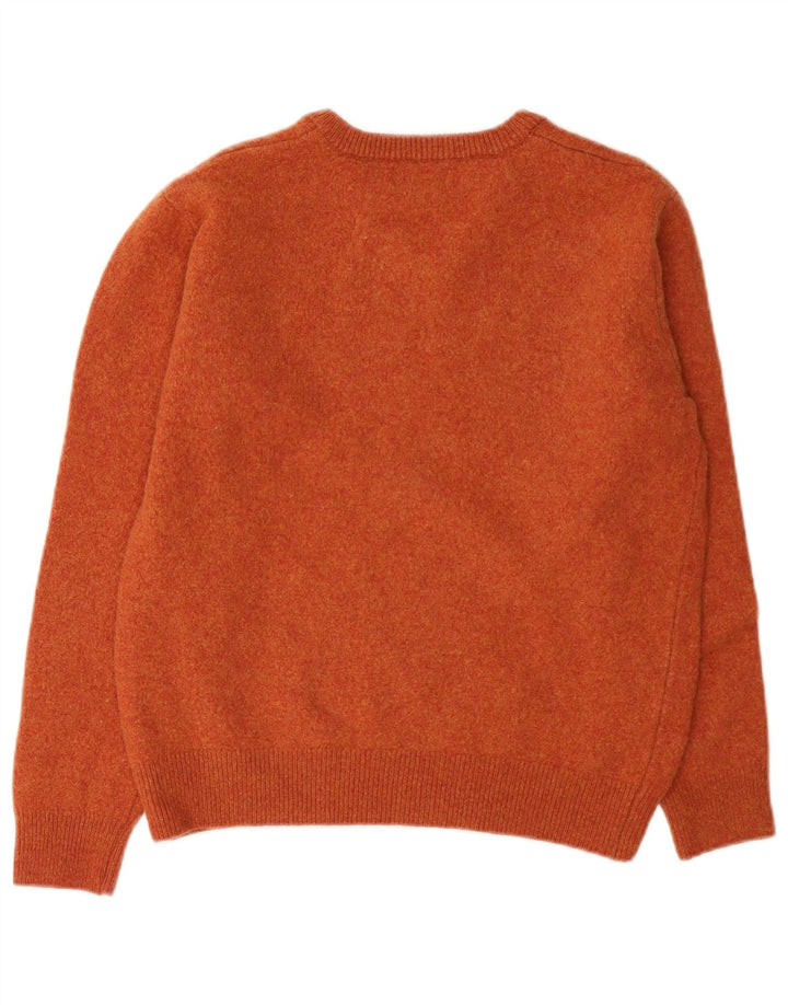 Maglione maglione con scollo a V da donna Lincoln UK 14 Lana arancione medio